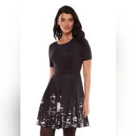 Elie Tahari City Scape Fit and Flare dress